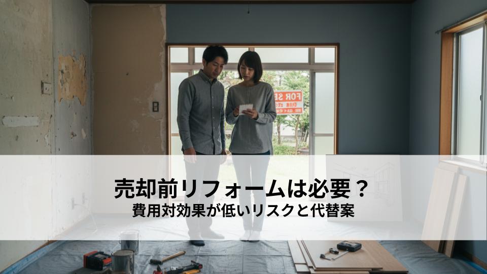 売却前のリフォーム必要性とは？費用対効果が低いリスクと代替案を解説