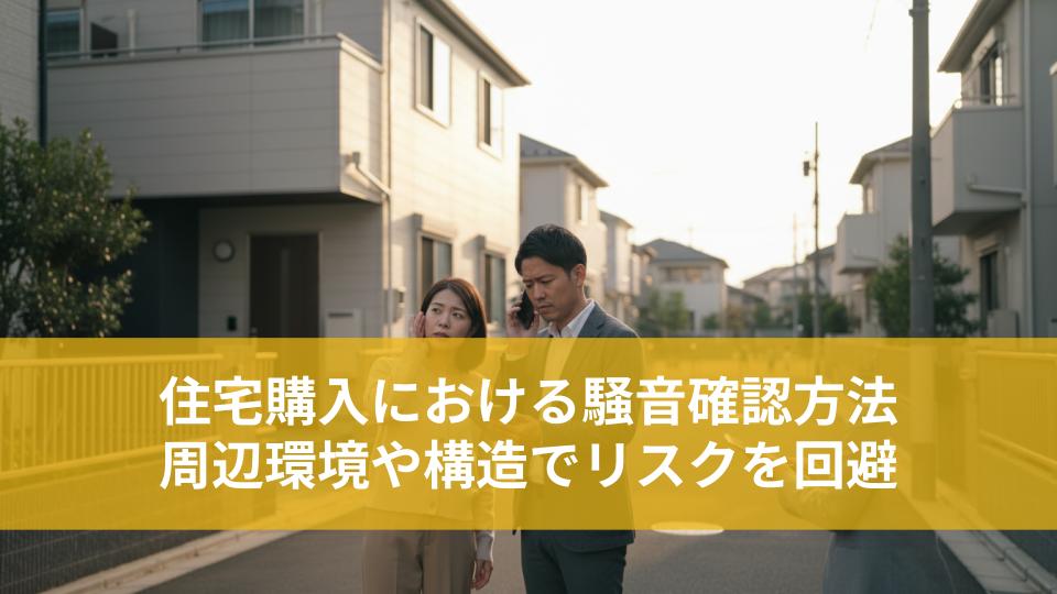 住宅購入における騒音確認方法とは？周辺環境や構造でリスクを回避する
