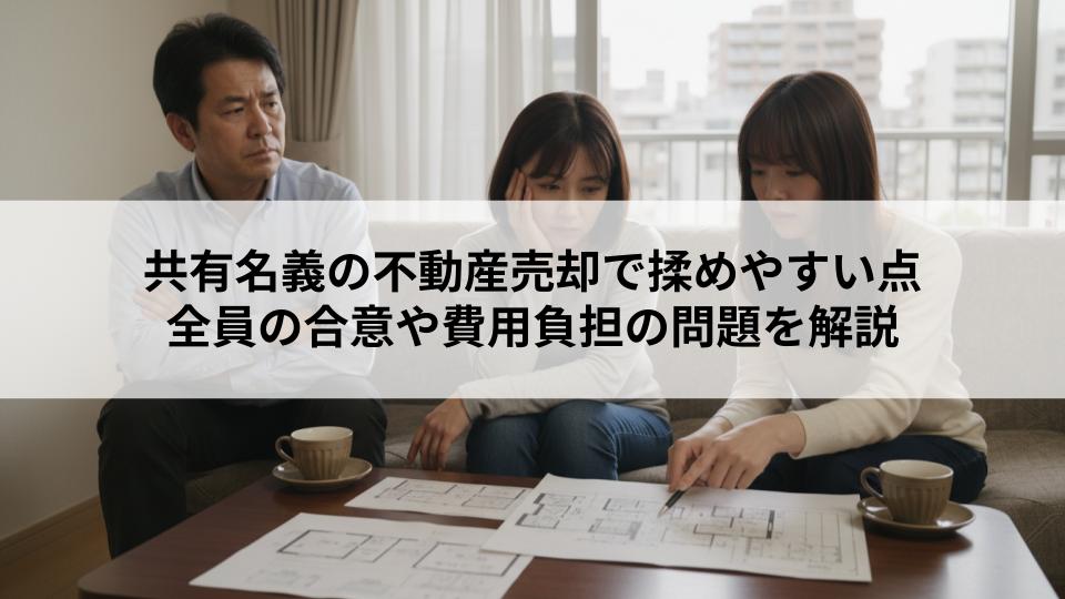 共有名義の不動産売却で揉めやすい点とは？全員の合意や費用負担の問題を解説
