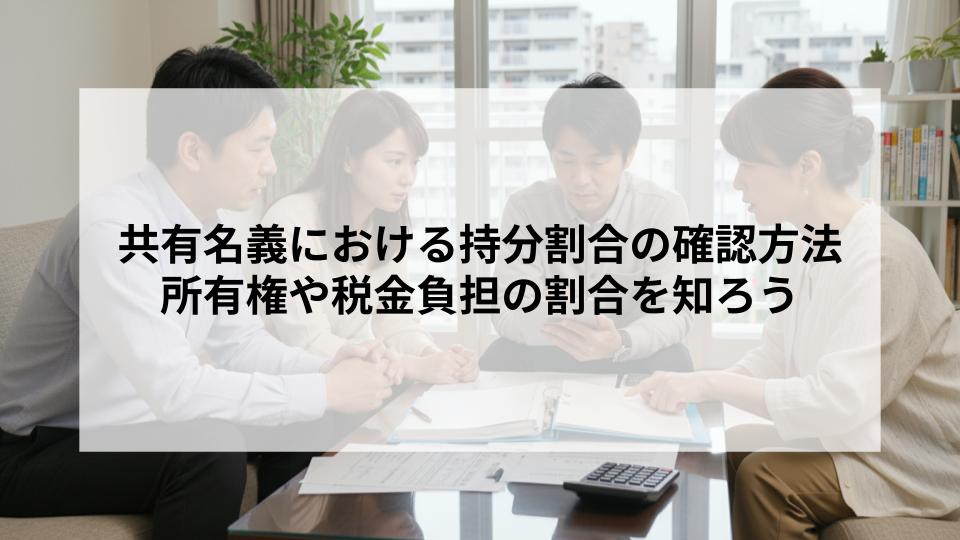 共有名義における持分割合の確認方法とは？所有権や税金負担の割合を知ろう