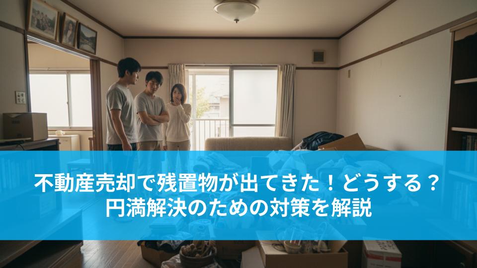 不動産売却で残置物が出てきた！どうする？円満解決のための対策を解説