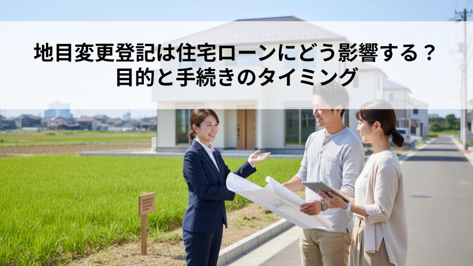 地目変更登記は住宅ローンにどう影響する?目的と手続きのタイミングを解説