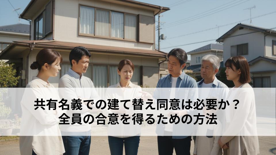 共有名義での建て替え同意は必要か?全員の合意を得るための方法を解説