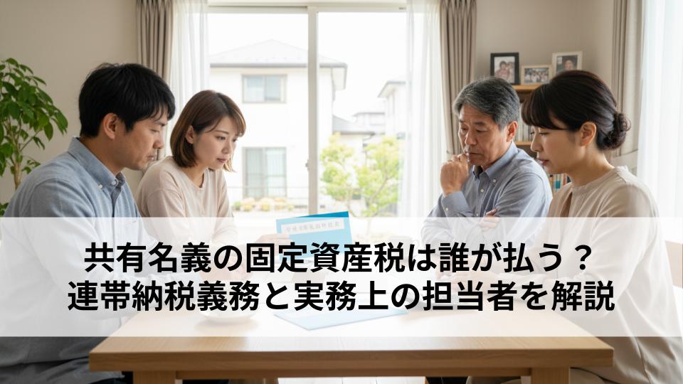 共有名義の固定資産税は誰が払う?連帯納税義務と実務上の担当者を解説