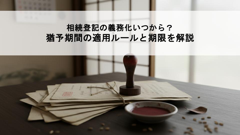 相続登記の義務化いつから？猶予期間の適用ルールと期限を解説
