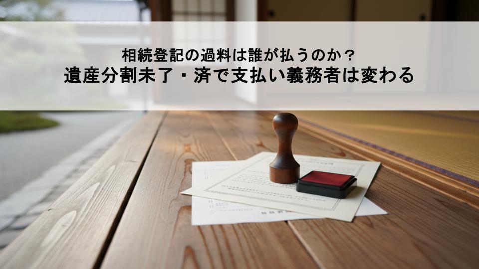相続登記の過料は誰が払うのか？遺産分割未了・済で支払い義務者は変わる